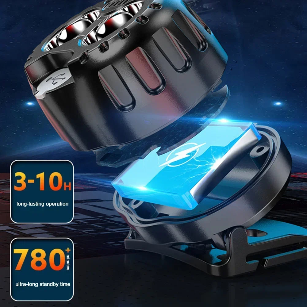 Emergency Head Flashlight Motion Sensor LED Forehead Flashlight USB Charging 250LM XPE LED Headlamp for Outdoor Fishing